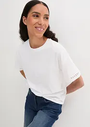 T-shirt med snygga detaljer i ärmsluten, bonprix