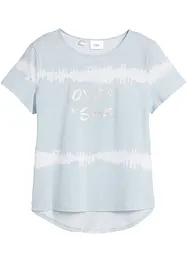 T-shirt med längre bakstycke av ekologisk bomull för barn, bonprix
