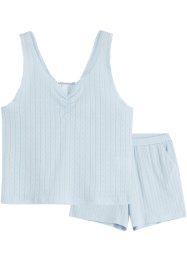 Pyjamas med shorts och hålmönster, bpc bonprix collection