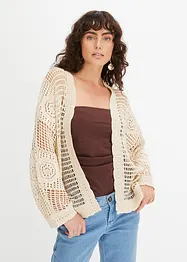 Cardigan med virkad look, bonprix