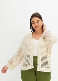 Cardigan med virkad look, bonprix