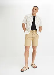 Bermudas i chinosmodell med linneandel och knytband, Regular Fit, bpc bonprix collection