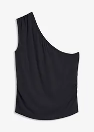 One shoulder-linne med rynk, bonprix