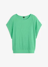Ribbad topp med fladdermusärmar, bonprix
