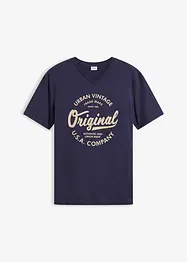 T-shirt med V-ringning i ren bomull, bonprix