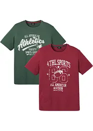 T-shirt med sportigt tryck (2-pack), bonprix
