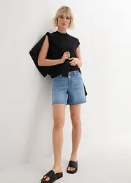 Wide Leg Jeans Shorts, Mid Waist, ekologisk bomull, John Baner JEANSWEAR