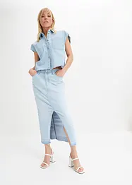 Kort boxy jeansblus, bonprix
