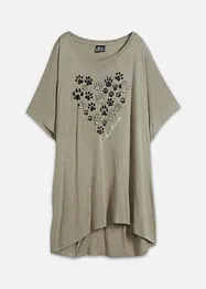 Bigshirt i lätt material med tryck, bonprix