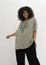 Bigshirt i lätt material med tryck, bonprix
