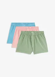 Ledigt skurna jerseyboxershorts i ekologisk bomull (3-pack), bonprix