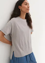 T-shirt gjord av bomull i oversizemodell med slits i sidan, bonprix