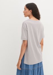 T-shirt gjord av bomull i oversizemodell med slits i sidan, bpc bonprix collection