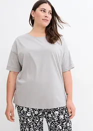 T-shirt gjord av bomull i oversizemodell med slits i sidan, bonprix