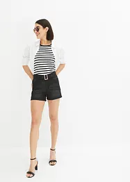 Jeansshorts med skärp (2 delar), bonprix