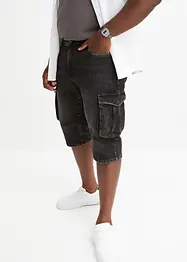 Stretchiga långa jeansbermudas, Regular Fit, bonprix