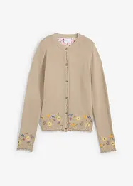 Snygg folkdräktsinspirerad cardigan med broderi, bonprix