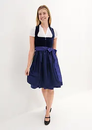 Dirndl med sammetlivstycke och satinförkläde (2 delar), bonprix