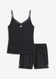 Pyjamas med shorts och linne med smala axelband och spets, bpc bonprix collection