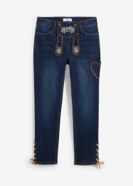 Folkdräktsinspirerade jeans med broderi,7/8-längd, bpc bonprix collection