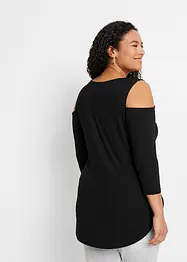 Cold shoulder-topp i följsam viskos, bonprix