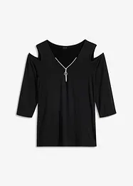 Cold shoulder-topp i följsam viskos, bonprix