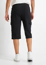 Långa trikåbermudas med cargofickor, ren bomull, Regular Fit, bonprix