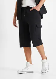 Långa trikåbermudas med cargofickor, ren bomull, Regular Fit, bonprix