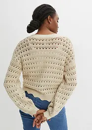 Cardigan med hålmönster av ren bomull, bonprix