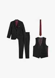 Kostym (4-delat set): kavaj, byxor, väst, slips, bonprix
