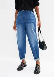 Barreljeans, High Waist, ekologisk bomull, bonprix
