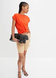 Kort T-shirt i ekologisk bomull, bonprix