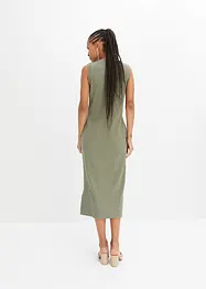 Ribbad jerseyklänning med sprund och bomull, bonprix