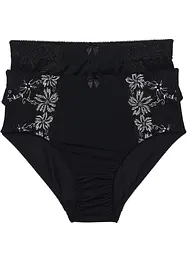 Formande trosa med broderi (2-pack), bonprix