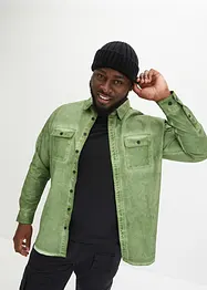 Långärmad bomullsskjorta med tvättad look, bonprix