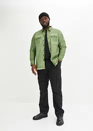 Långärmad bomullsskjorta med tvättad look, bonprix