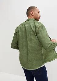 Långärmad bomullsskjorta med tvättad look, bonprix