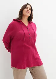 Muslinblus med luva i ren bomull, bonprix