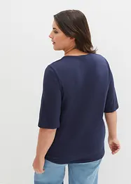 T-shirt med halvlånga ärmar och tryck i ekologisk bomull, bonprix