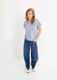 T-shirt med tryck och knytband, bonprix