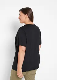 Vid lång topp med V-ringning (5-pack), kortärmad, bonprix