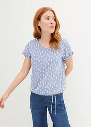 T-shirt med tryck och knytband, bonprix