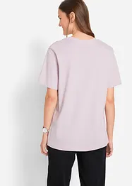 Vid lång topp med V-ringning (5-pack), kortärmad, bonprix