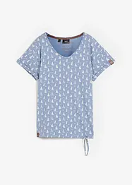 T-shirt med tryck och knytband, bonprix