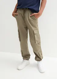 Stretchig cargobyxa i dra på-modell för barn, normal passform, bonprix