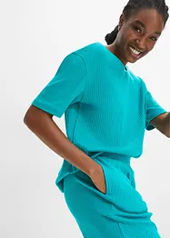 Ribbstickad pyjamas med culotter, bonprix