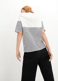 Sweatshirt med huva och kort ärm, bonprix