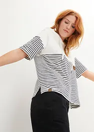 Sweatshirt med huva och kort ärm, bonprix