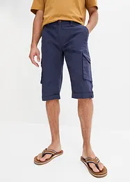 Långa bermudas i cargomodell med linneandel, Regular Fit, bonprix