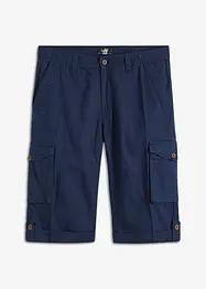 Långa bermudas i cargomodell med linneandel, Regular Fit, bonprix